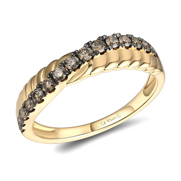 14K Honey Gold LeVian Chocolate Diamond Ring, 0.40Carat TW